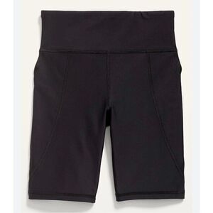 Old Navy black powersoft high rise pocket side biker short small